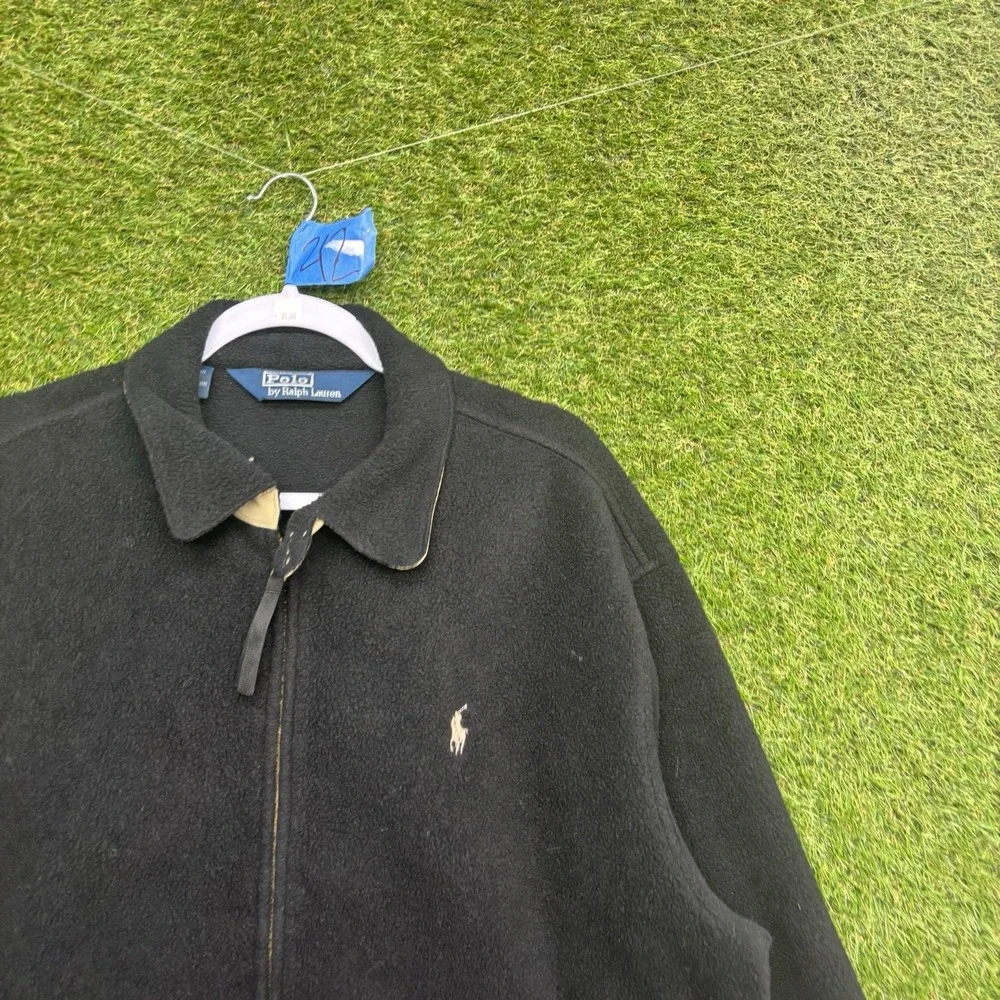 Vintage Polo Ralph Lauren Harrington Jacket Mens XL Polartec Fleece 90s Black